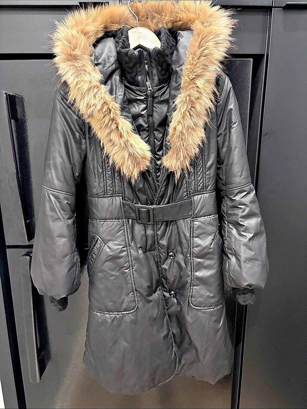 Mackage Fur Trim Puffer Coat in Black Size XS